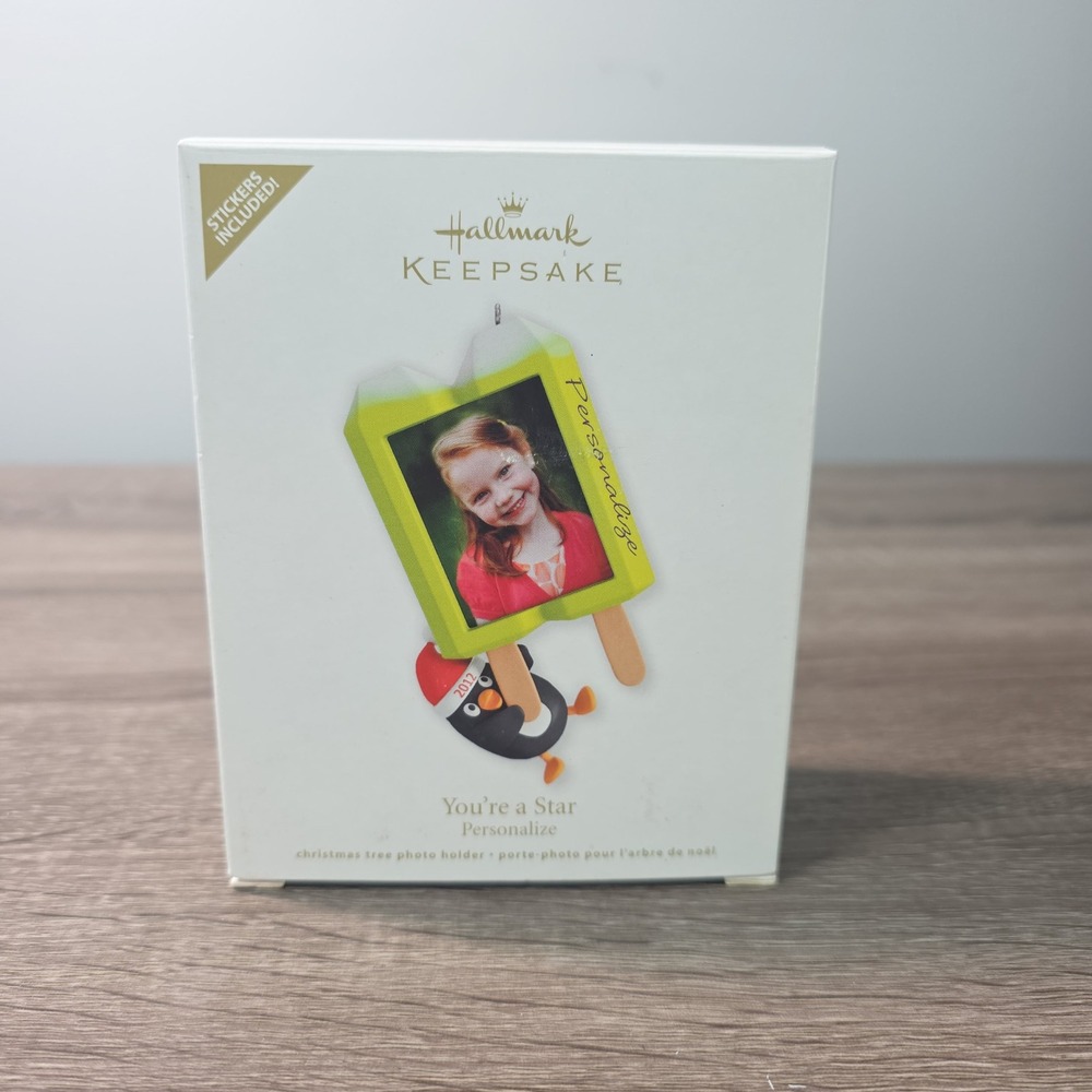Hallmark Keepsake 2012 You're a Star Photo‎ Holder Popsicle Penguin Ornament NEW